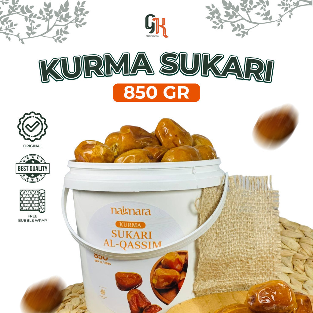 

Kurma Sukari Ember 850gr Premium Grade A Asli Original 100% Manis Dan Lembut