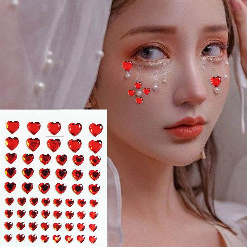 

[JO]Stiker Akrilik Love Kristal Bentuk Hati/3D Crystal Face Gems Sticker/Stiker Mata Gadis Dekorasi