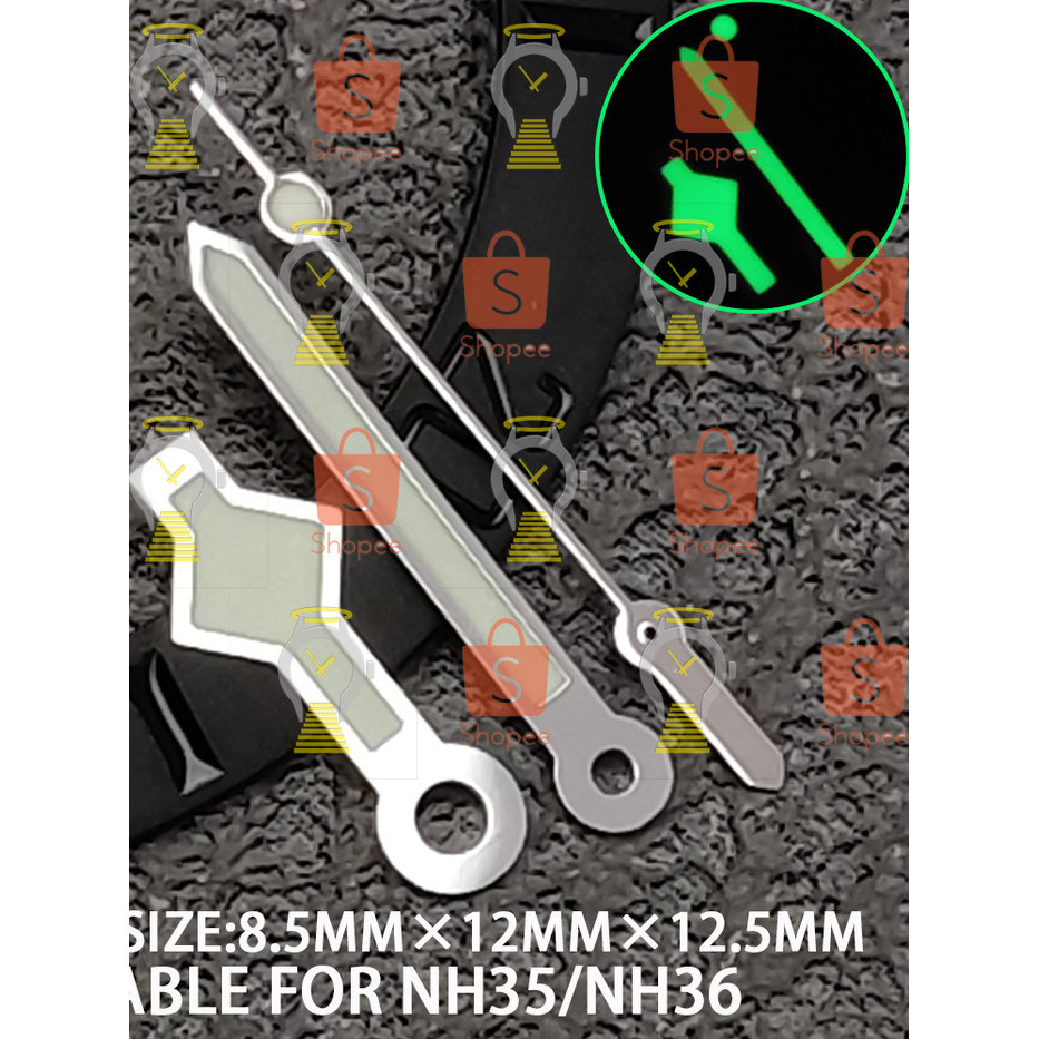 Seiko Mod Hands A19 - A27 Lumed For NH35/NH36