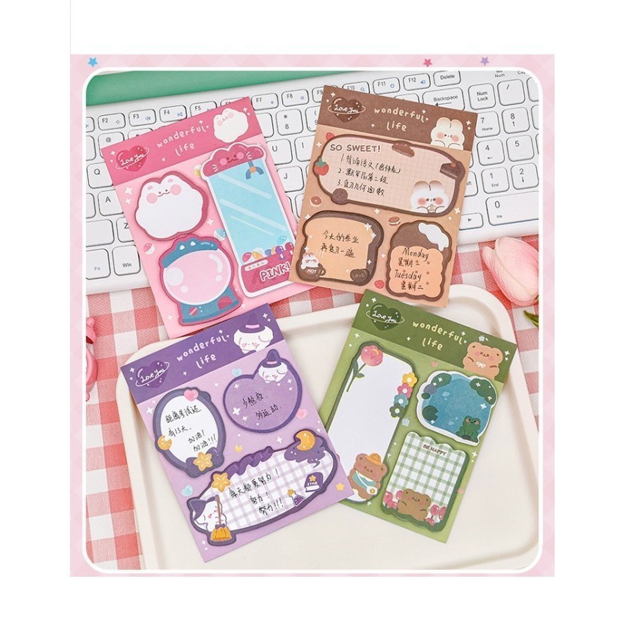 

ACEH.SDM 130930 Sticky Note Warna 3 in 1 Wonderful Life AT0142 - Hijau