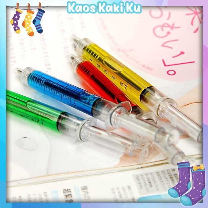 

Pulpen Jarum Suntik Lucu Korean Syringe Ballpoint Pen Souvenir 3 593