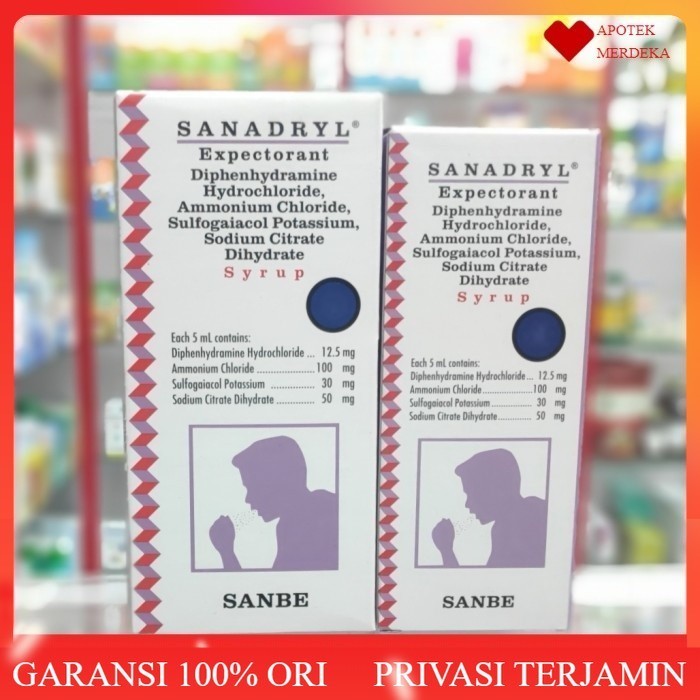 sanadryl ekspektoran / obat batuk berdahak / dahak