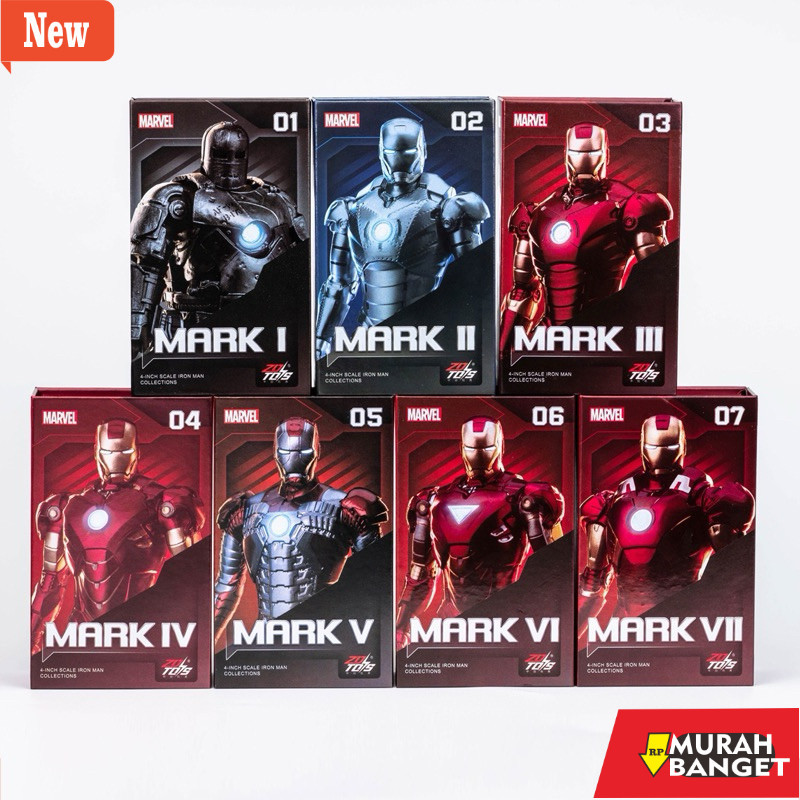 Ultraman figure mainan anak yg lagi viral ZD Toys Marvel IRON MAN 4 Inch Scale Mark 1 sampai mark 7