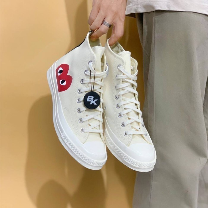 CDG CONVERSE HIGH WHITE