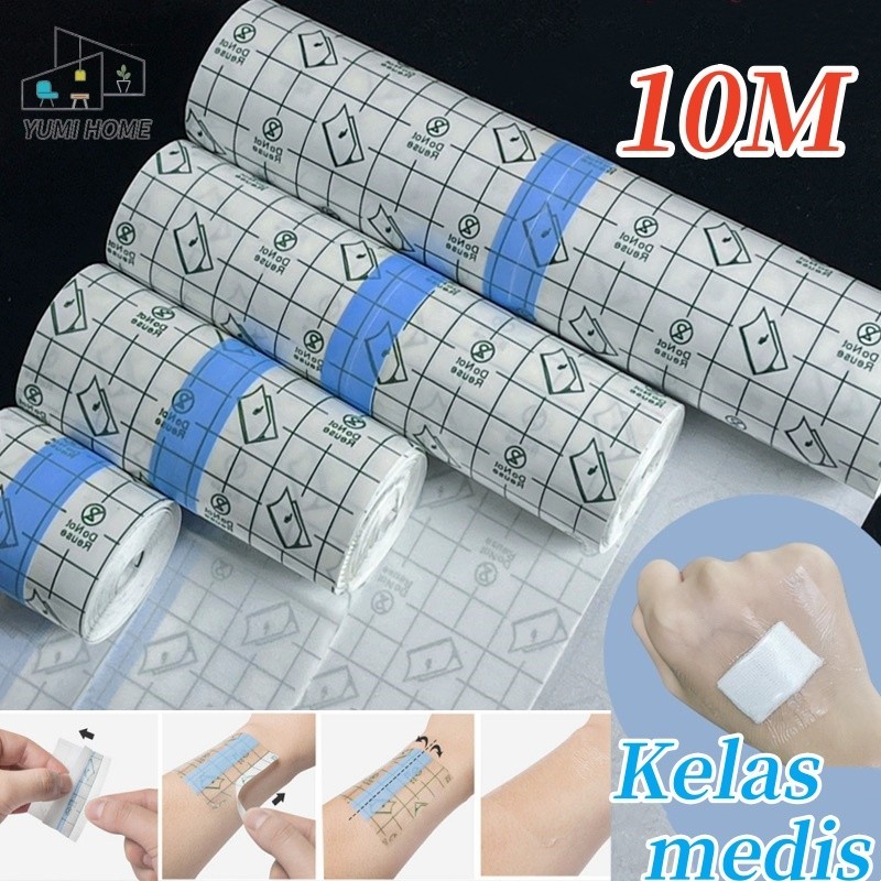 10M Perban Medis Film/Pita Medis Anti Air/Tranparent Film Dressing Roll /Anti Luka Plester/ with PU 