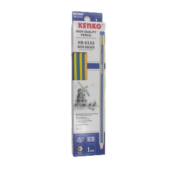 

Pensil KENKO Kayu + Penghapus HB 6152 (1 Pack isi 12 Pcs)