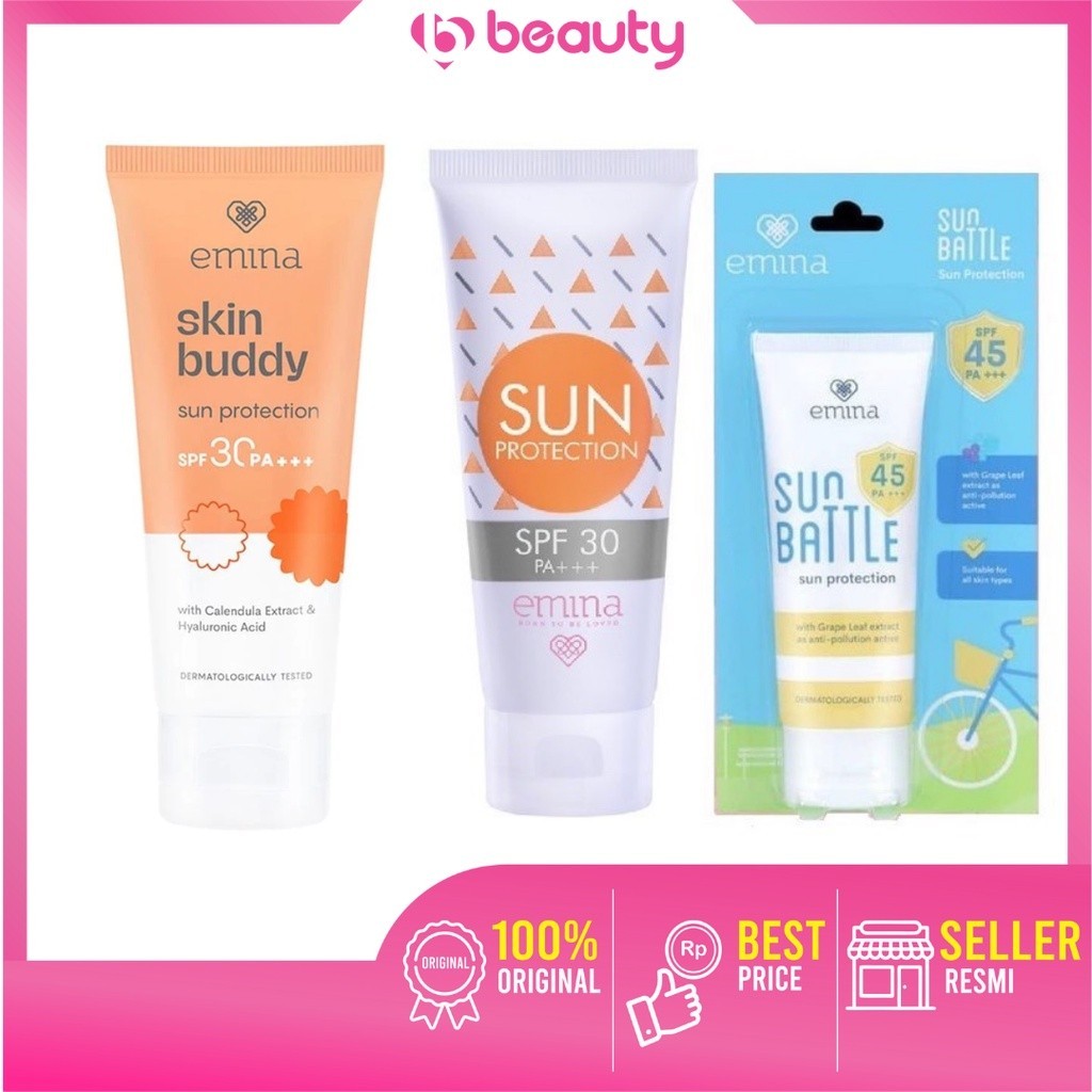 EMINA Sun Protection SPF 30 PA+++ 60mL | Emina Sun Battle SPF 45 | Skin buddy sun protection spf 30 