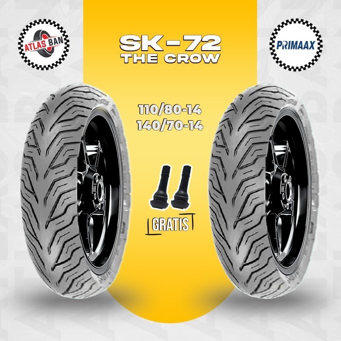 Paket Ban Tubles Motor AEROX PRIMAAX SK-72 110/80 - 140/70 Ring 14