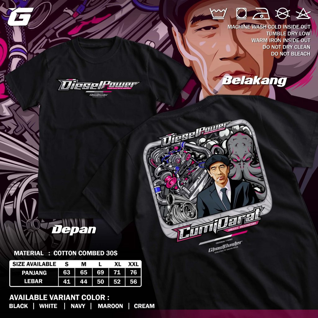 Kaos Diesel Power Turbo Machine Cumi Cumi Darat Diesel Gank Baju Racing Mekanik Disel War 2KD Innova
