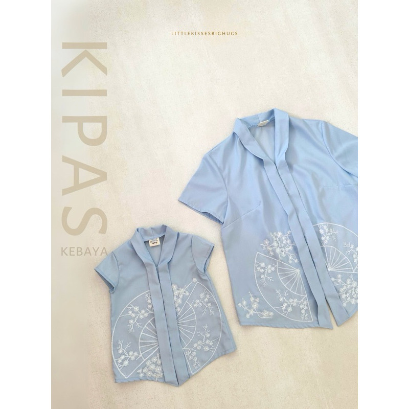 Murah  Littlekisses: Kebaya Kipas Biru (Kebaya Encim Ibu Dan Anak 1-12 Tahun)