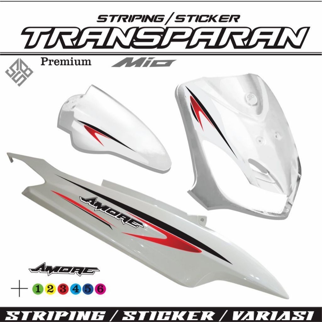 STIKER SIMPLE STRIPINGTRANSFARAN / STIKER MIO SMILE OLD TRANSPARAN / VARIASI MIO SMILE SPORTI