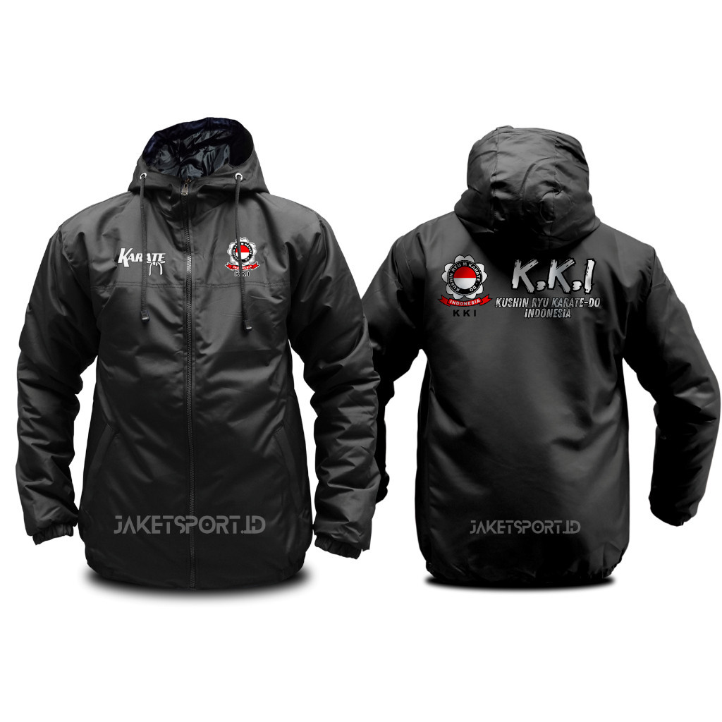Jaket karate pria wanita K.K.I (Kushin Ryu Karate-Do Indonesia) custom terbaru keren elegan sablon d