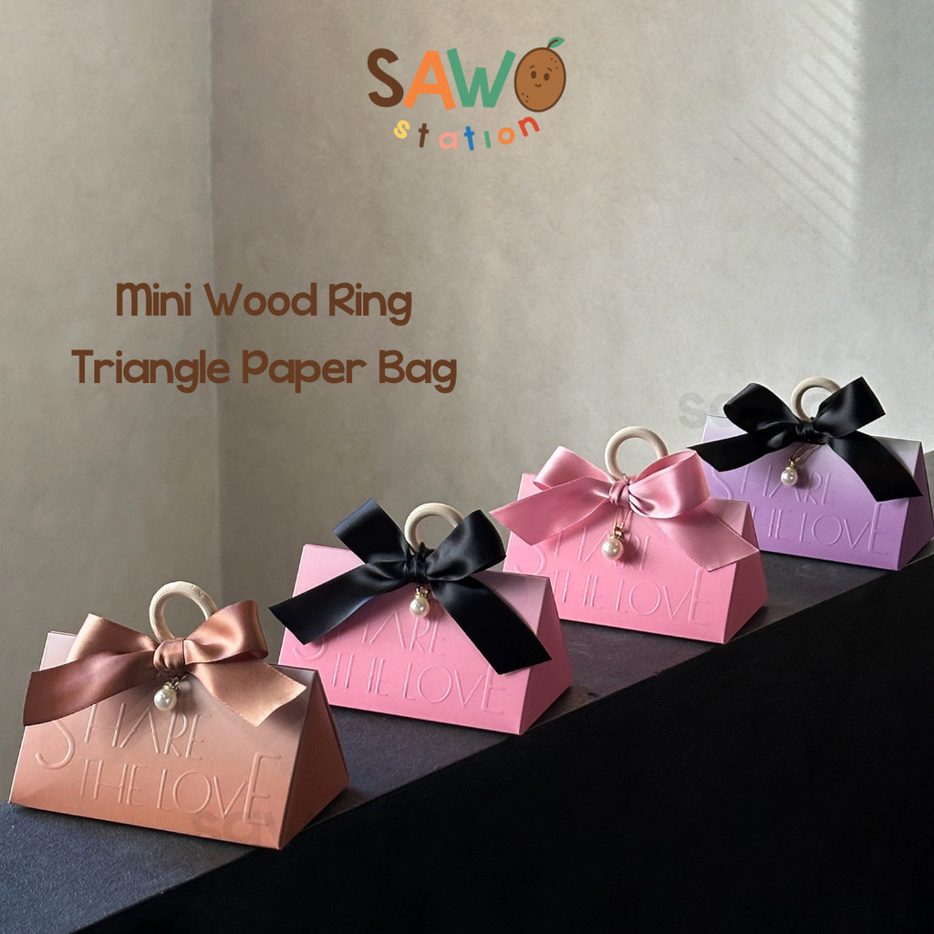 

Mini Wood Ring Paper Bag Kantong Hadiah Kado Packaging Pita Ribbon Tas Goodie Suvenir Gift