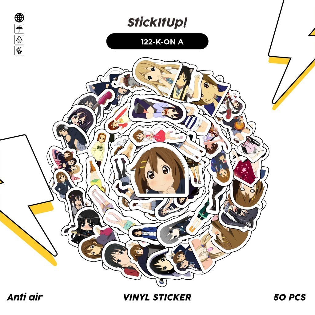 

COD✨ 100 Pcs Stiker Motif Anime K-on! Anti Air Untuk Dekorasi Notebook Sepeda Skateboard Handphone DIY