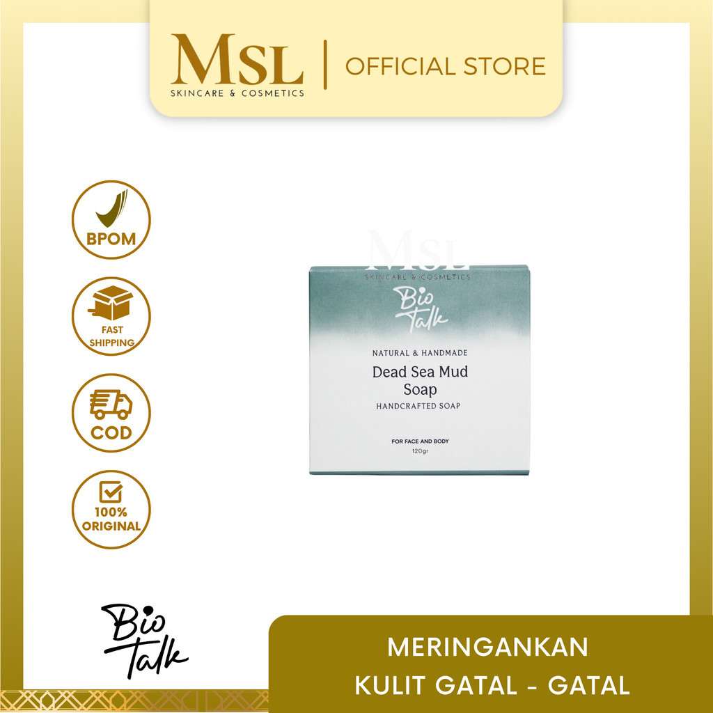 MSL - BIOTALK Dead Sea Mud Soap 120gr & 60gr | No SLS/SLES | Sabun Mandi Lumpur Laut Mati Natural Ha
