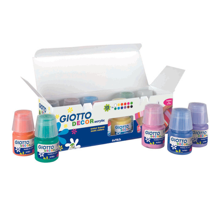 

promo ✨ -Cat Akrilik Giotto Decor Acrylic Paint set 12 rna 25ml Grosir