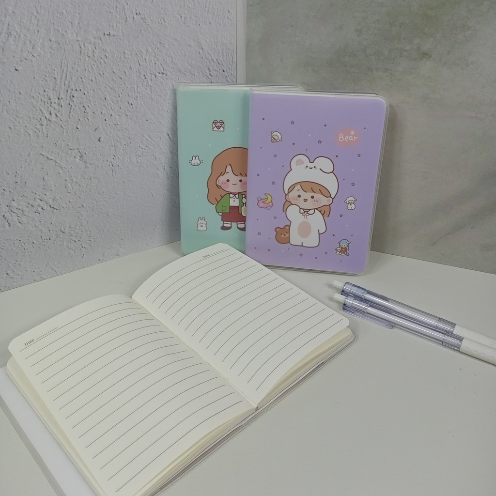 

BUKU GARIS NOTEBOOK A6 BUKU CATATAN GARIS KECIL SCRAPBOOK MINI BUKU DIARY KARAKTER LUCU SAMPUL PLASTIK BUKU TULIS