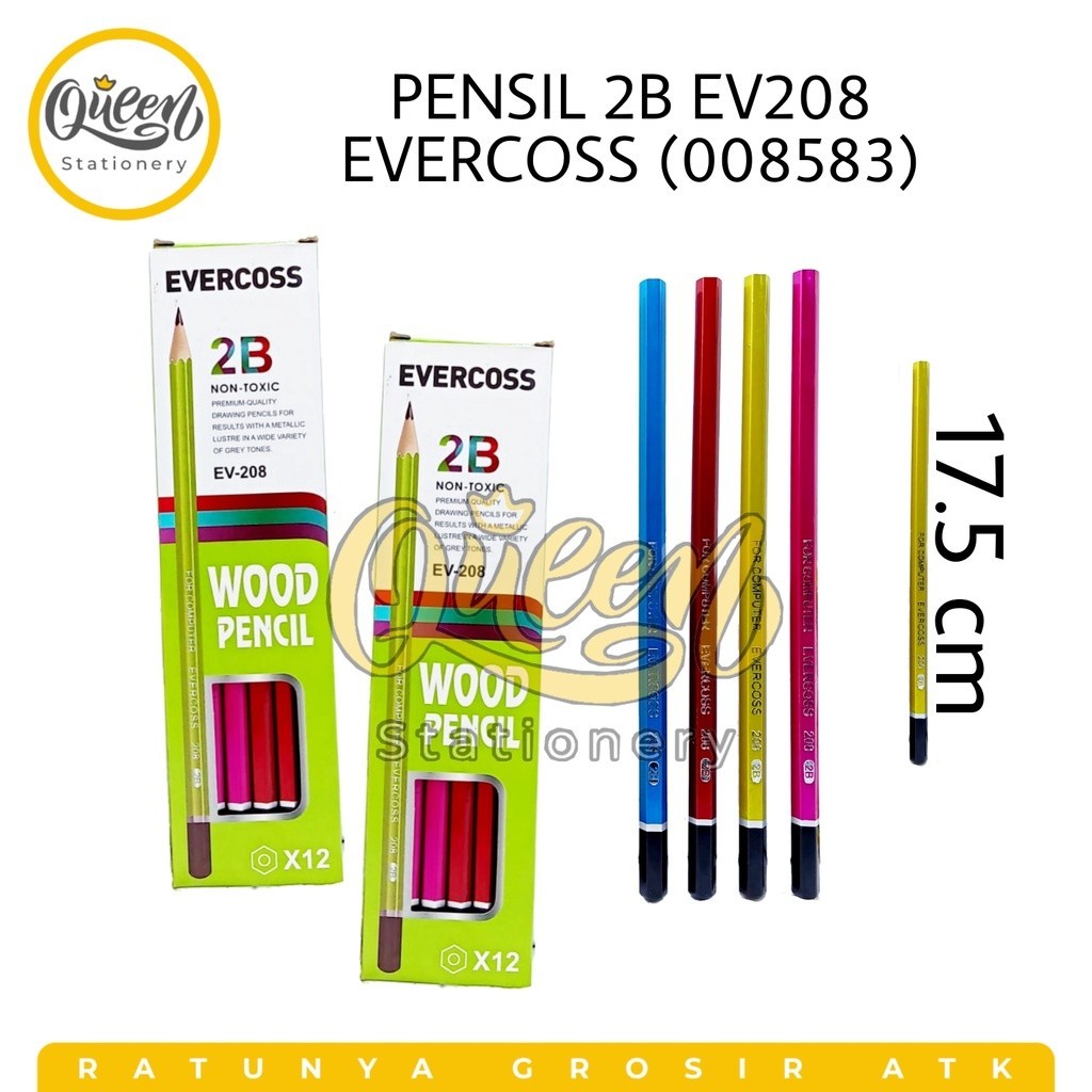 

Pensil 2B Wood Evercoss EV-208 / 1 Pack Pinsil / Alat Tulis Pencil