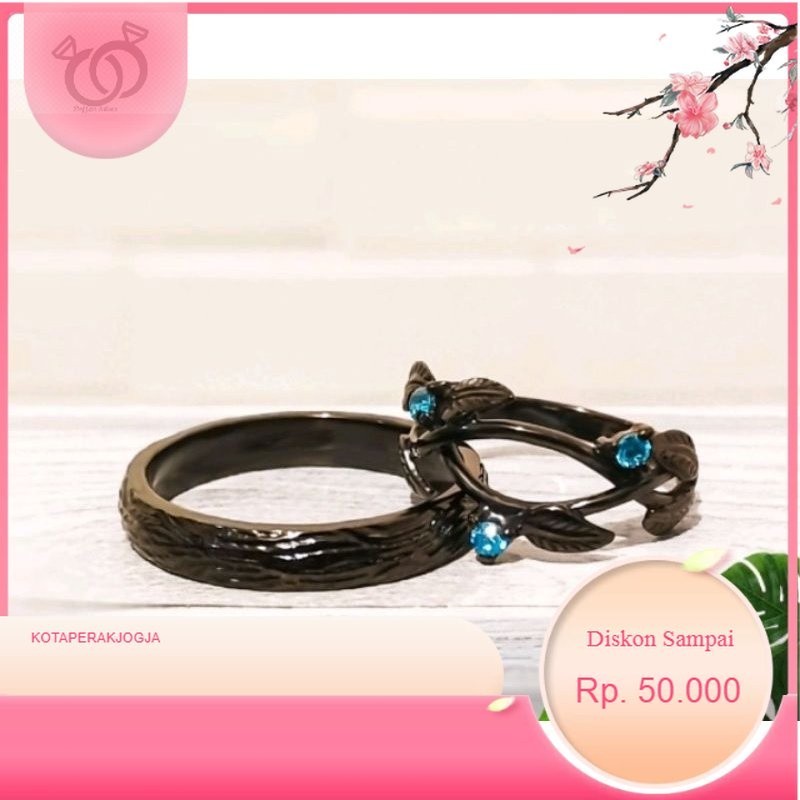 Cincin couple perak rustik hitam - cincin hitam rustik deffansilver cincin perak simple - By Cincin 