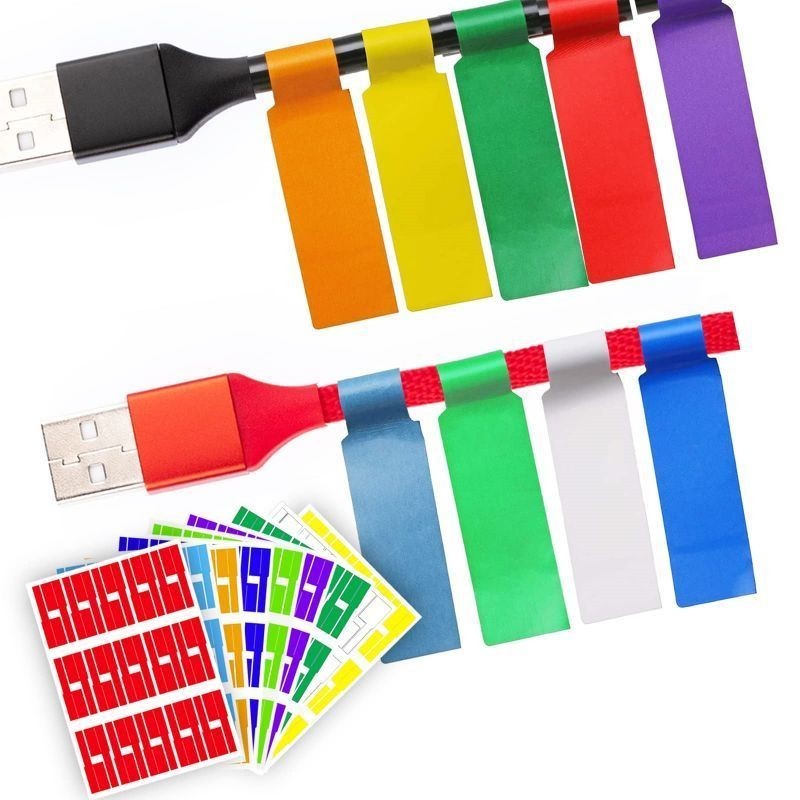 

150/300PCS Stiker Label Kabel Anti Air Dan Minyak Stiker Label Penanda Kabel Jaringan Cable Label Stickers