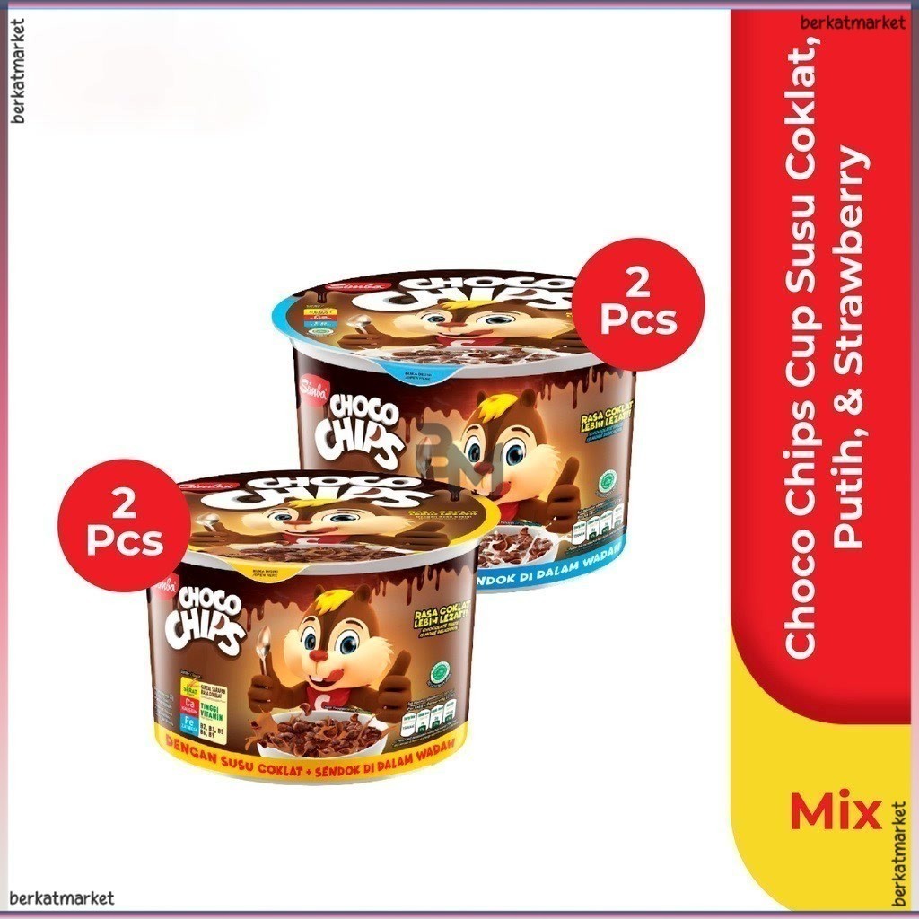 

Choco Chips Cereal SIMBA - 2 Cup Susu Cokelat + 2 Cup Susu Putih 34gr Hemat