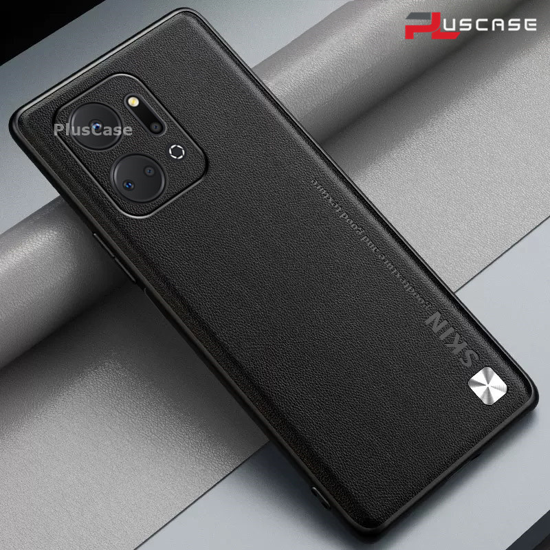For Honor X7a case Luxury PU Leather Case Soft Rubber Frame Shockproof Phone Back Cover