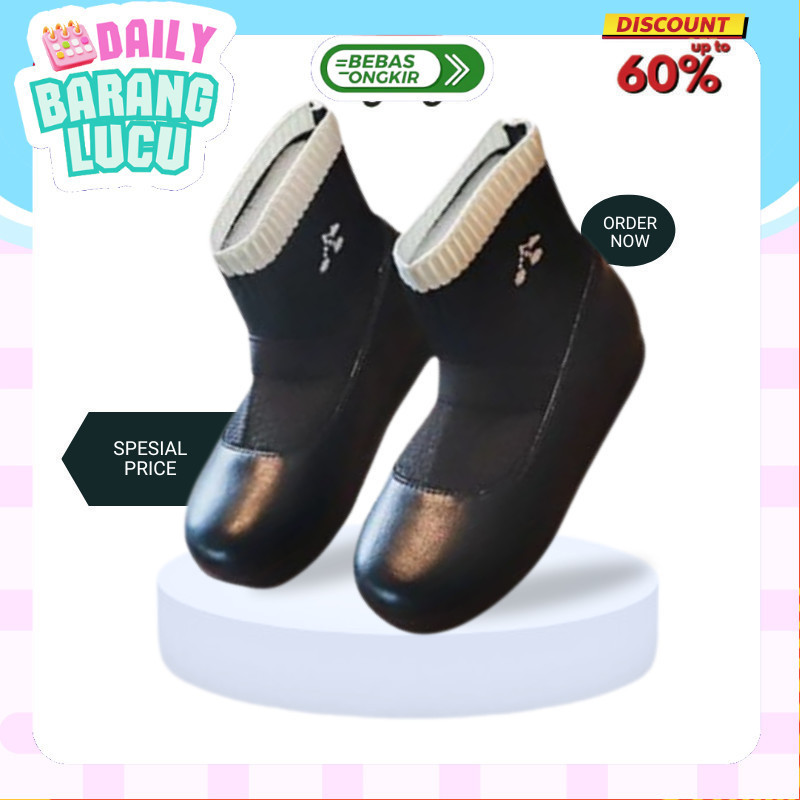 Sepatu boot Anak Perempuan Tinggi pantovel Fashion Kulit slip On resleting Usia TK SD