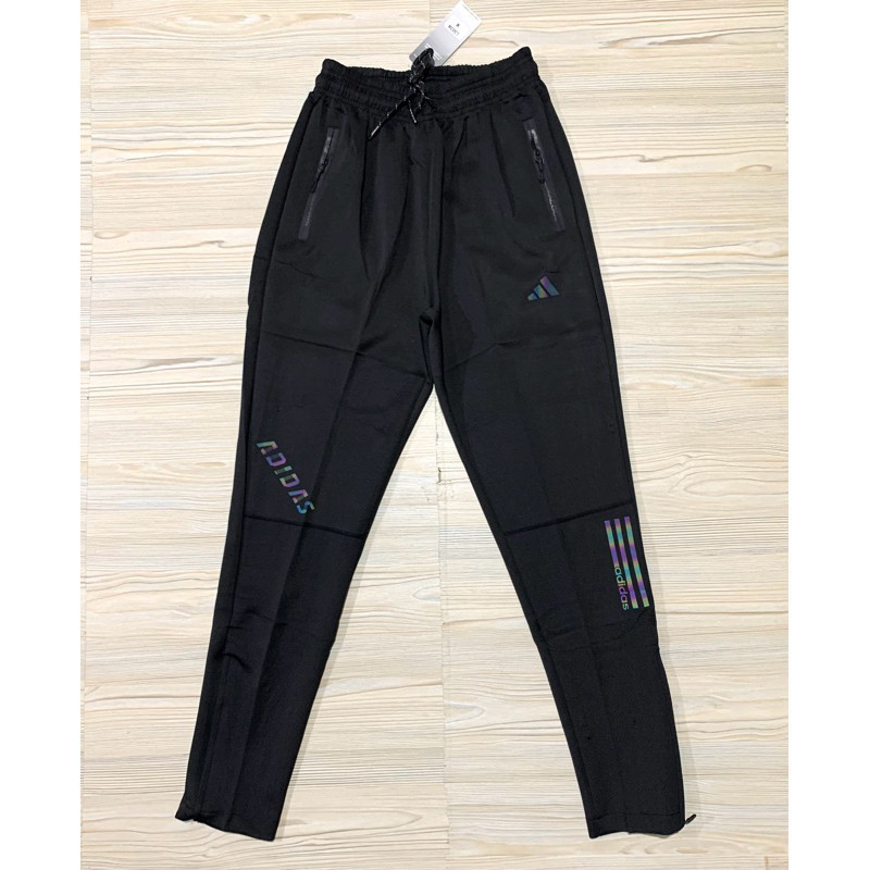 QJ18FX CELANA PANJANG ADIDAS IMPORT TRAINING ZIPPER RUNNING PREMIUM HITAM