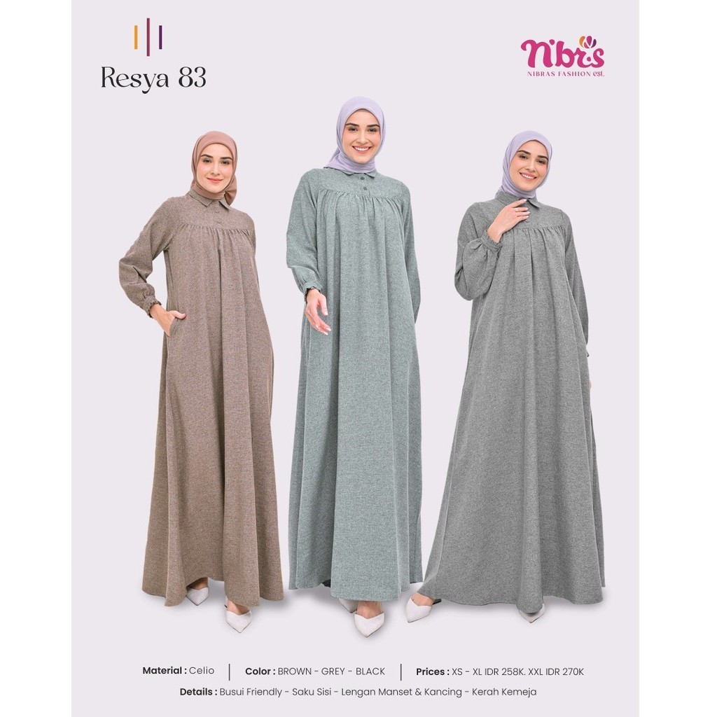 Gamis Premium Dewasa Resya 83 By Nibras GAMIS NIBRAS TERBARU 2024 RESYA 83 NIBRAS ORI 100% TERMURAH 