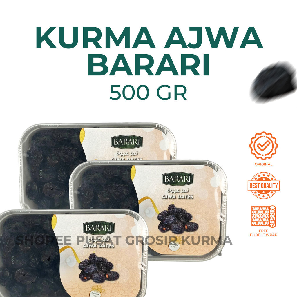 

KURMA AJWA AL MADINAH DATES BARARI 500gr TUPPERWARE ORIGINAL