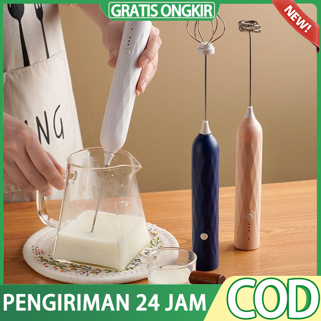 Pengaduk Kopi Elektrik Alat Kocok Telur Elektrik pengaduk Rumah Kocokan Mini Mixer Listrik Pengocok 