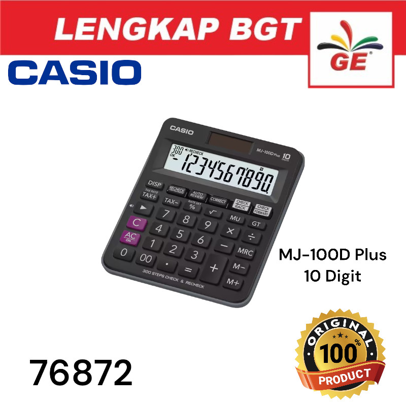 

Casio MJ 100D Plus 10 Digit Calculator Desktop Check Correct Original - 76872