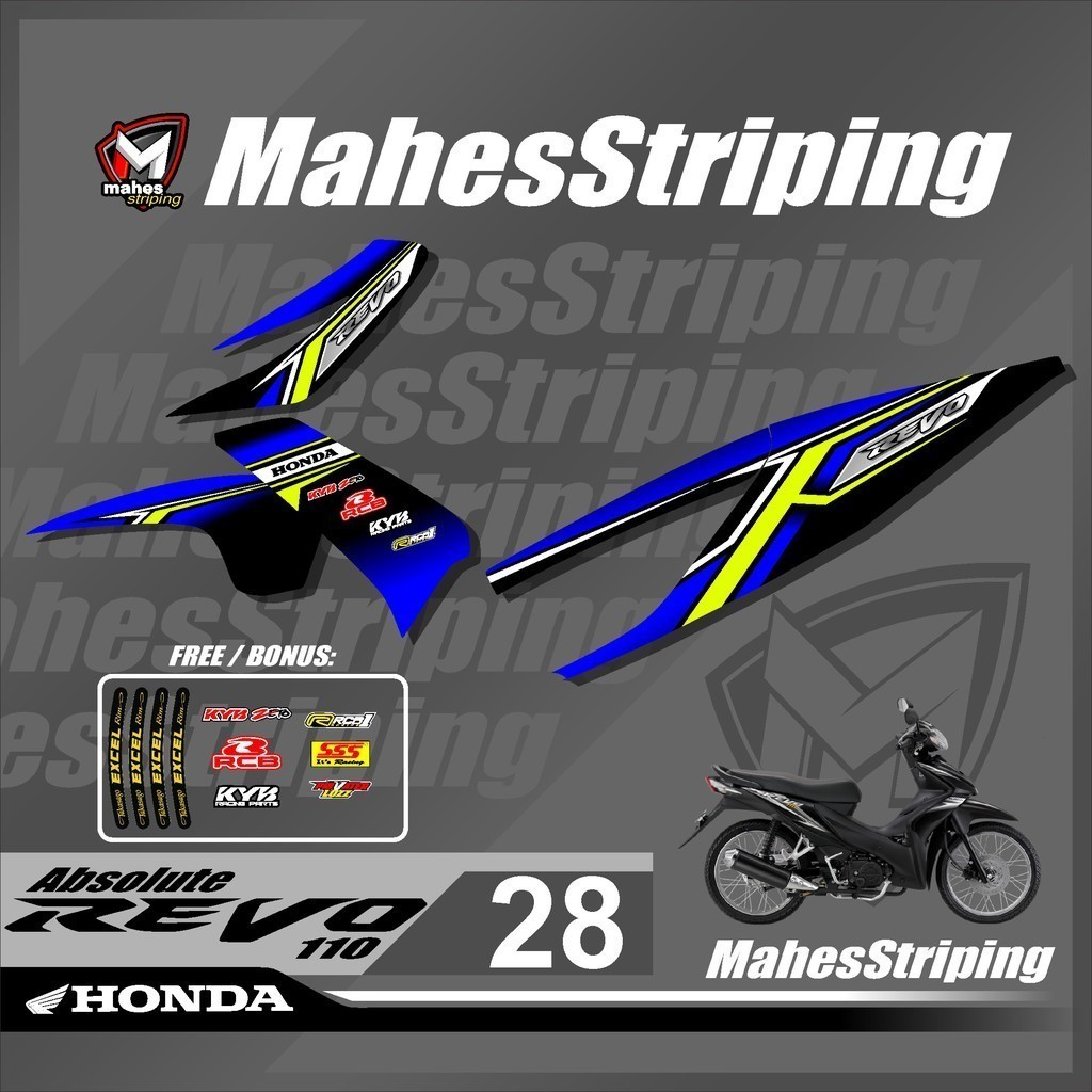 Striping Sticker Revo Absolute - Stiker Lis Variasi Revo 2010-2013 Desain Racing Roadrace