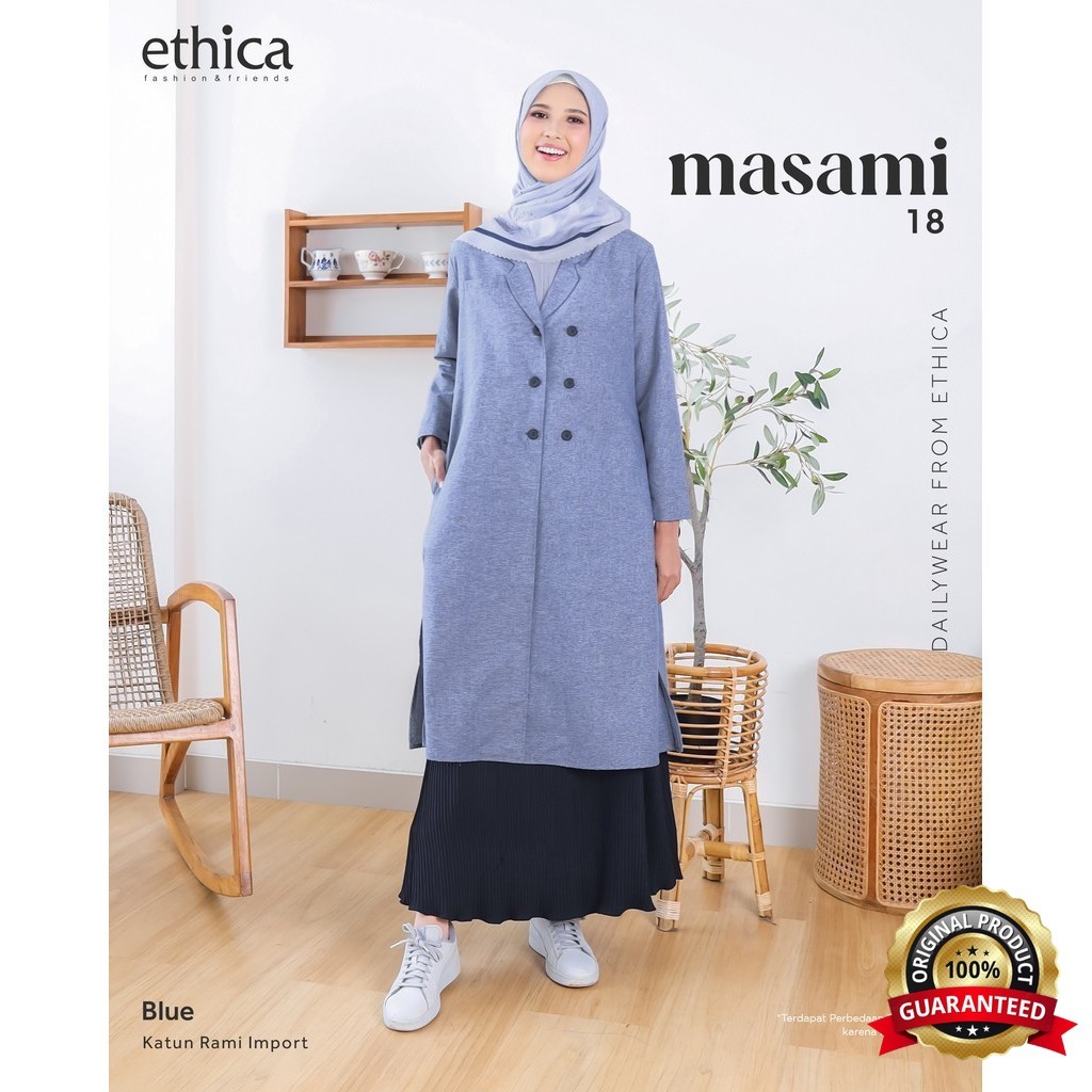 SabilaMall - Atasan Polos Tunik Bahan Katun Masami 18 Baju Muslim Wanita By Ethica