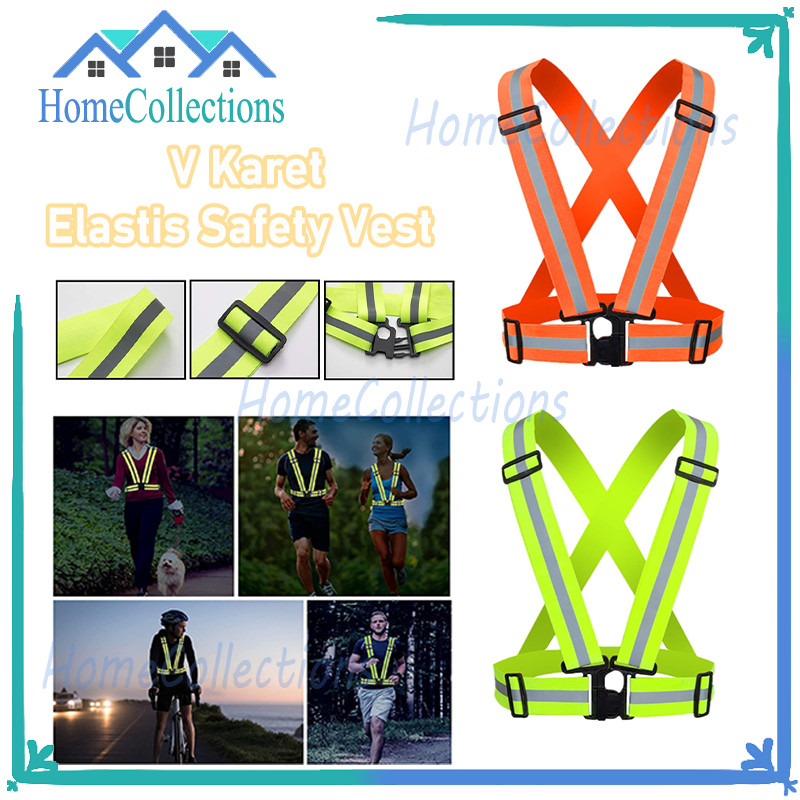 Rompi Karet Safety V Elastic/Rompi Safety Karet Elastis Reflektif/Rompi Safety Proyek V