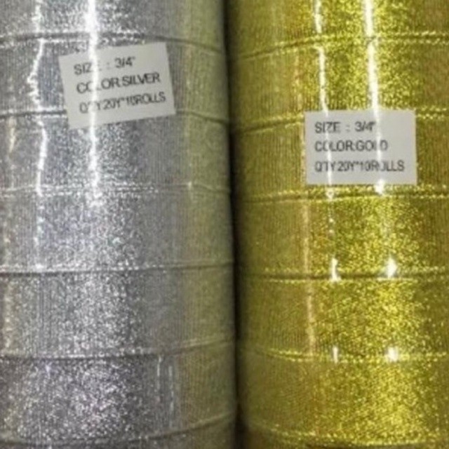 

Party Balon Pita gold atau silver untuk kado / buket bunga / cellophane 1 cm atau 2 cm