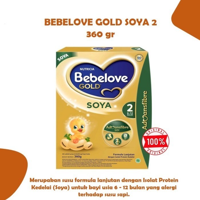 

BEBELOVE GOLD SOYA 2 360 gr (6-12 Bulan) - Susu bayi alergi susu sapi