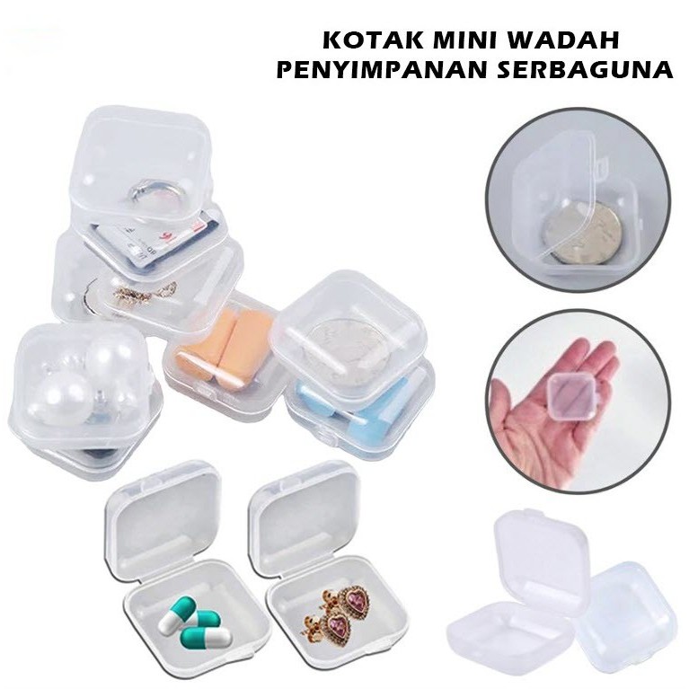 SKBM - BOX MINI - KOTAK MINI TRANSPARAN - KOTAK SERBAGUNA - WADAH PENYIMPANAN PERNAK-PERNIK - KOTAK 