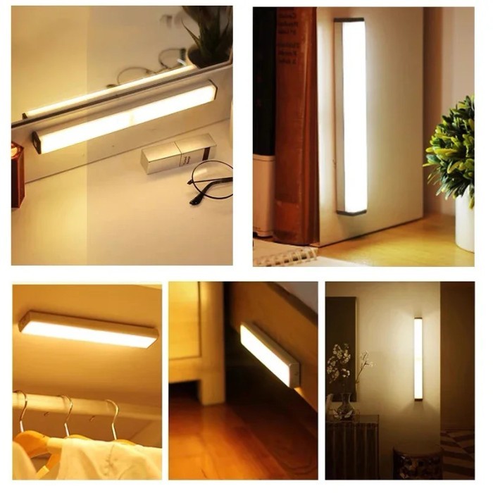 Lampu Led Slim Warn White Portable Recharge Charge Magnet Tempel Sensor Gerak 50cm Lampu Sensor Gerak Magnetic Motion Detektor Lampu Tidur Dapur Tangga Lemari Stick Multifungsi Belajar Baterai Darurat Camping 10 20 30 50 cm 10CM 20cm 30cm 50cm
