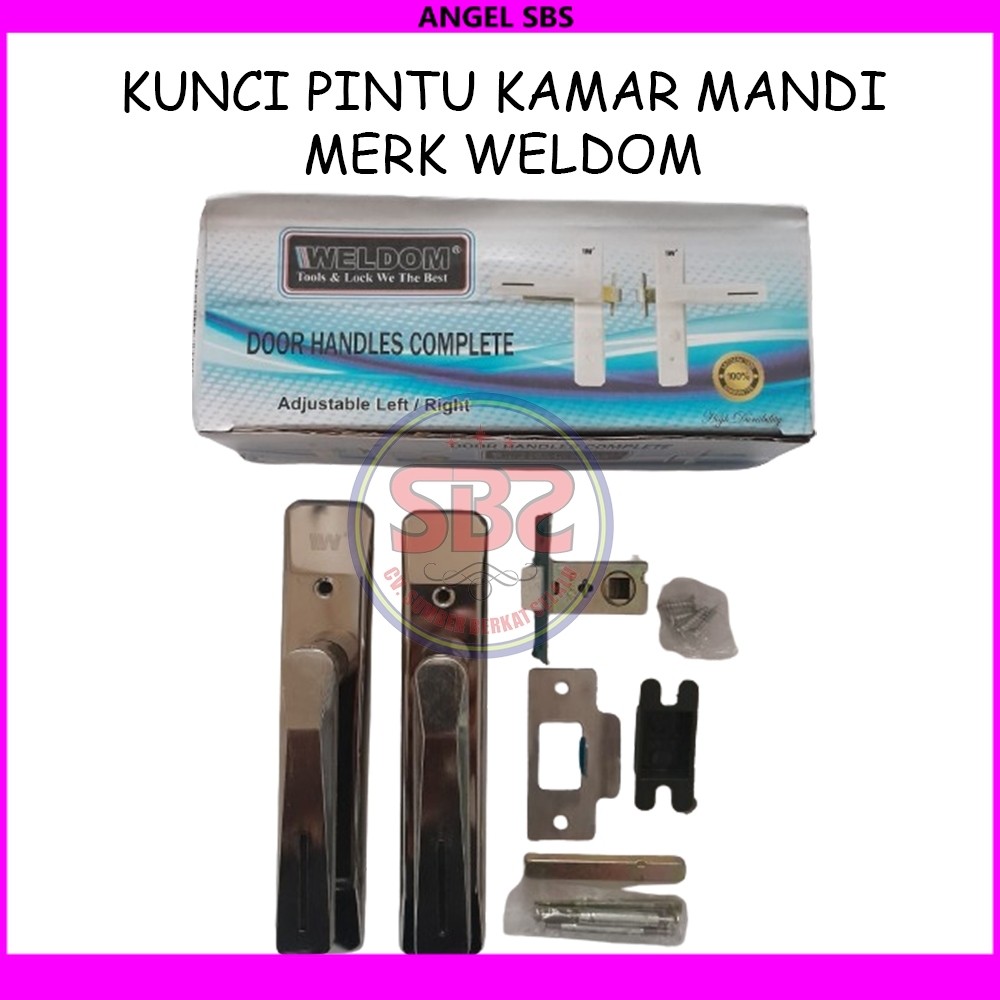 WELDOM KUNCI PINTU WC / KAMAR MANDI - HANDLE GAGANG KUNCI PINTU KAMAR MANDI TOILET WELDOM - CHROME