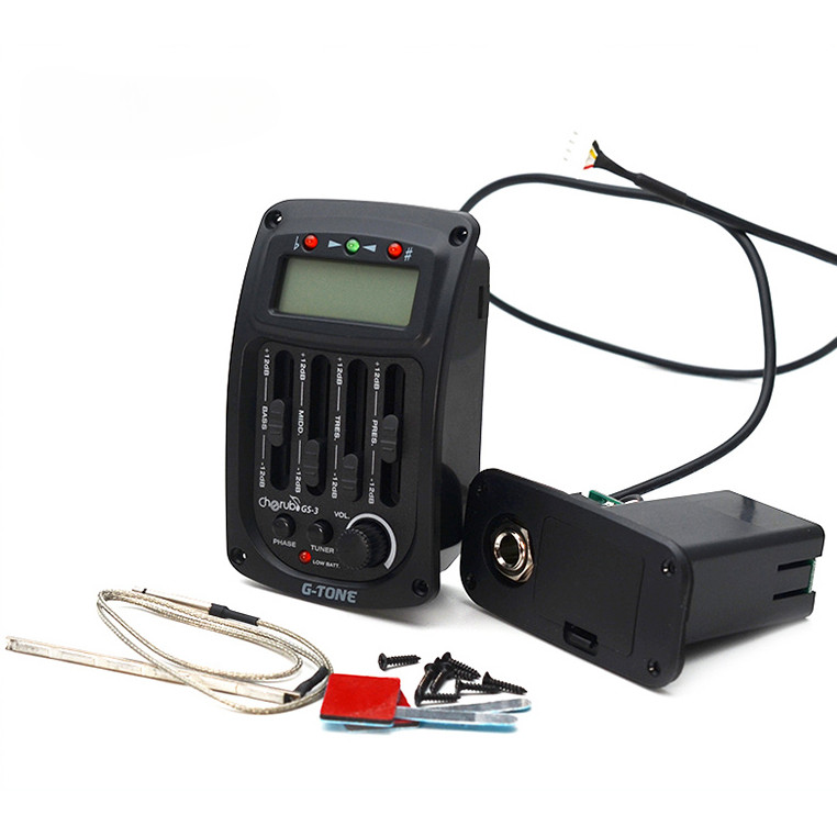 Cherub G-Tone GS-3  Acoustic Guitar Preamp 4-Band EQ Equalizer LCD Tuner GS-3 Piezo Pickup