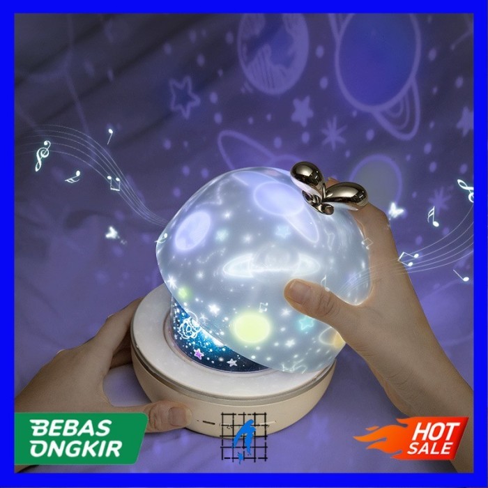 Speaker Bluetooth + Lampu Tidur Proyektor + Remote