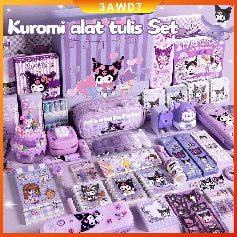 

【COD】Kuromi Kotak Hadiah Mewah Alat Tulis Set Sanrio Tempat Pensil Buku Catatan Hadiah Ulang Tahun Anak Perlengkapan Sekolah Set Alat Tulis Kuromi