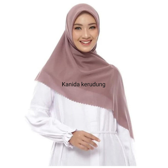 Jilbab Segi Empat Voal Premium polos Tebal Laser Cut 110*110 - Black