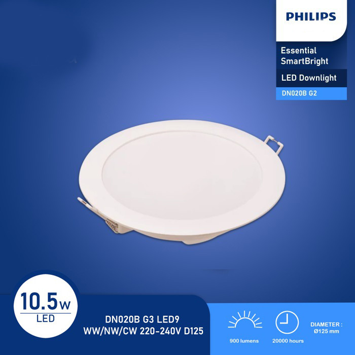 Lampu Downlight LED Philips Essential Smartbright DN020B G3 10,5w 10,5 watt