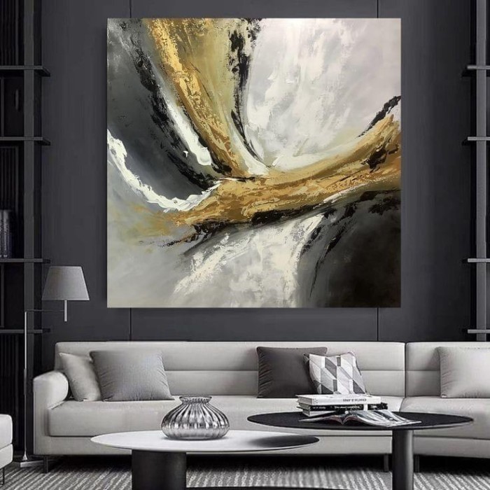 Lukisan Ansbtrak Asli Dari Kanvas Handmade Pajangan dinding