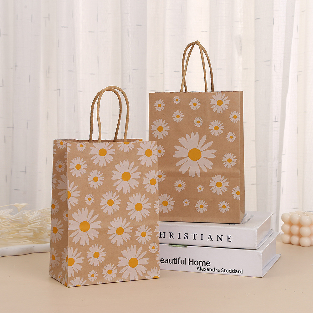 

6pcs Daisy Flower Paper Bags Candy Gifts Summer Packaging Bag Girl Boy Birthday Party Wedding Decoration Baby Shower Supplies