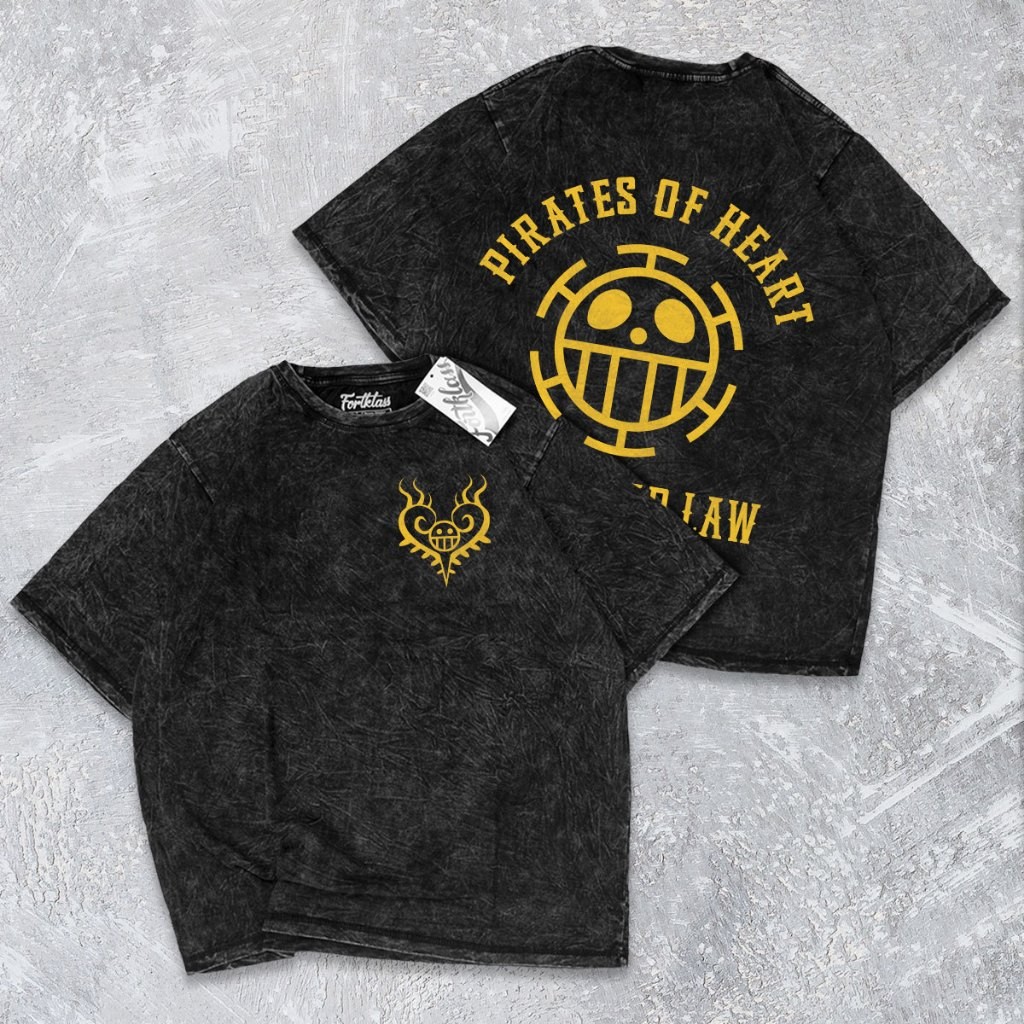 Fregi Kaos Oversize Wash TRAFALGAR Kaos Oversize Pria Lengan Pendek Atasan Tshirt Distro Cowok Kaos 