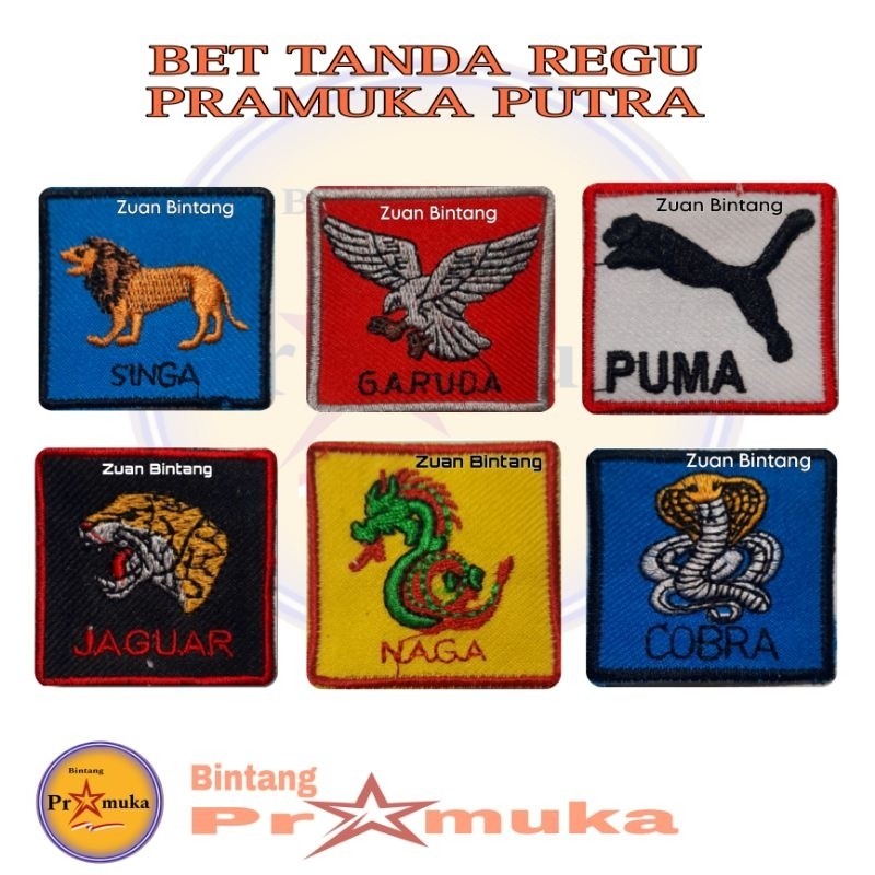 Bordir BET REGU PRAMUKA PUTRA BORDIR / BET REGU PRAMUKA NAMA HEWAN