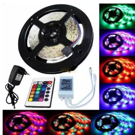 Lampu RGB Remot / Lampu LED STRIP REMOT RGB 5050 LED STRIP RGB 2835  IP 44 RGB+REMOTE+ADAPTOR+MODUL 